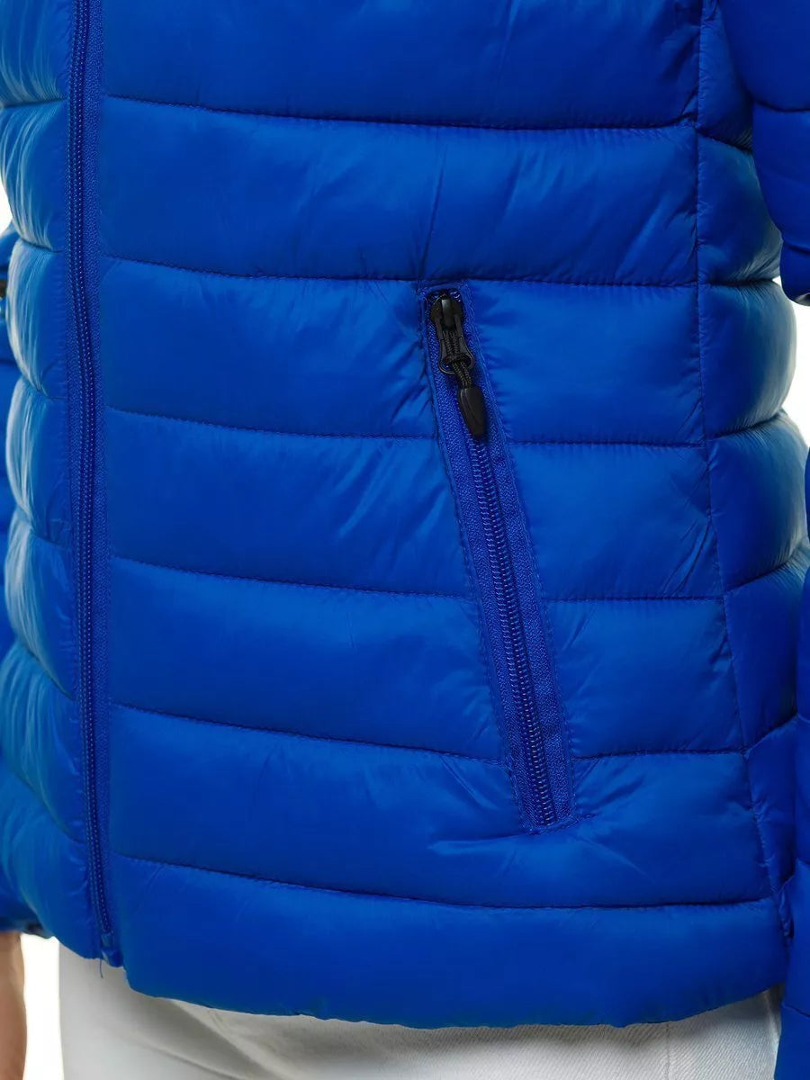 Ryškiai mėlynos spalvos moteriška pavasarinė striukė Doli